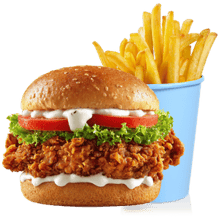 Chicken sandwich and fries - no Background 5.12.26