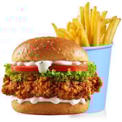 Chicken sandwich and fries 3.4.26